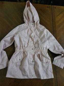 🩷 Girls C&C California Pink Hooded Rain Jacket Coat Size 10