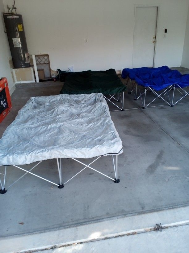 Instant Camping Air Mattress Collapsible Bed Frames (3) w/ Rolling