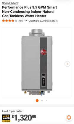Non condensing tankless water heater