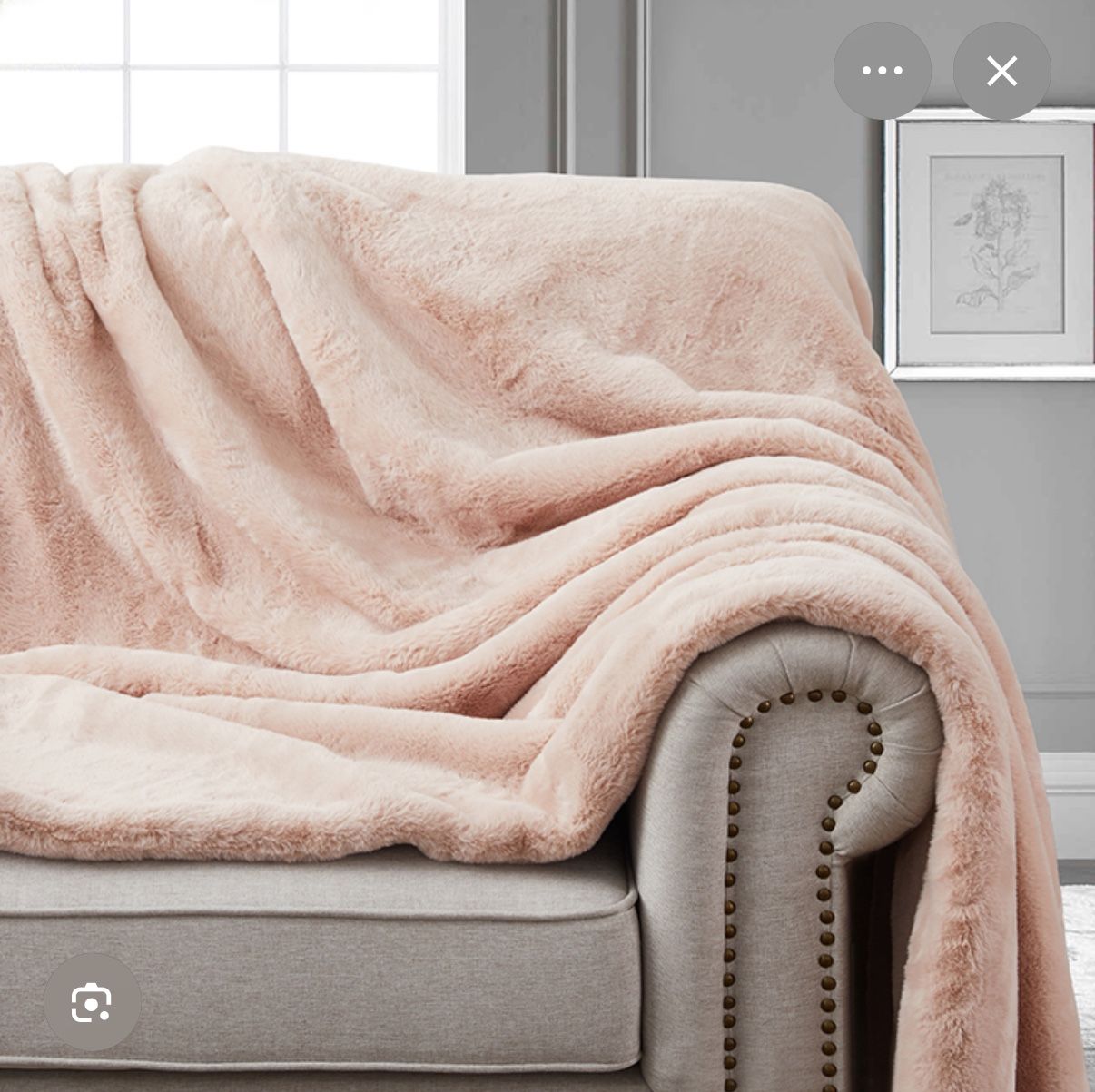 Z Gallery Ultra Plush Faux Fur Throw Blanket + Lumbar Mongolian Fur Pillow Blush Pink