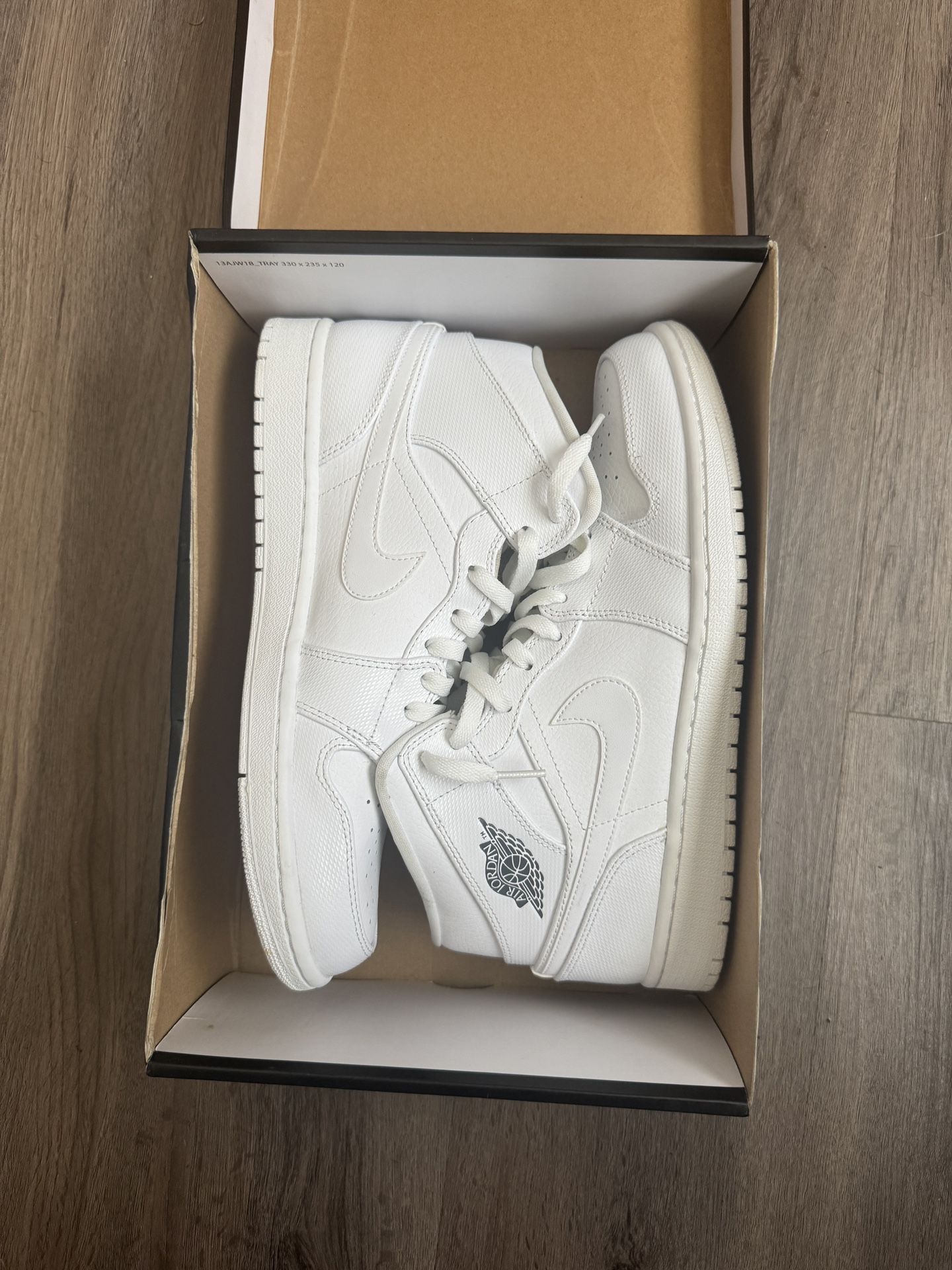 *Brand New Air Jordan 1 Mid Retro White Cool Grey