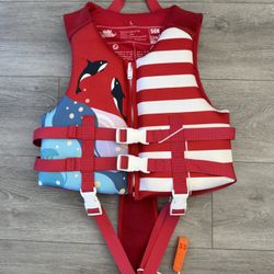 Like New Hey Splash Life Jacket for Kids w/Whistle Suitable for 50-80