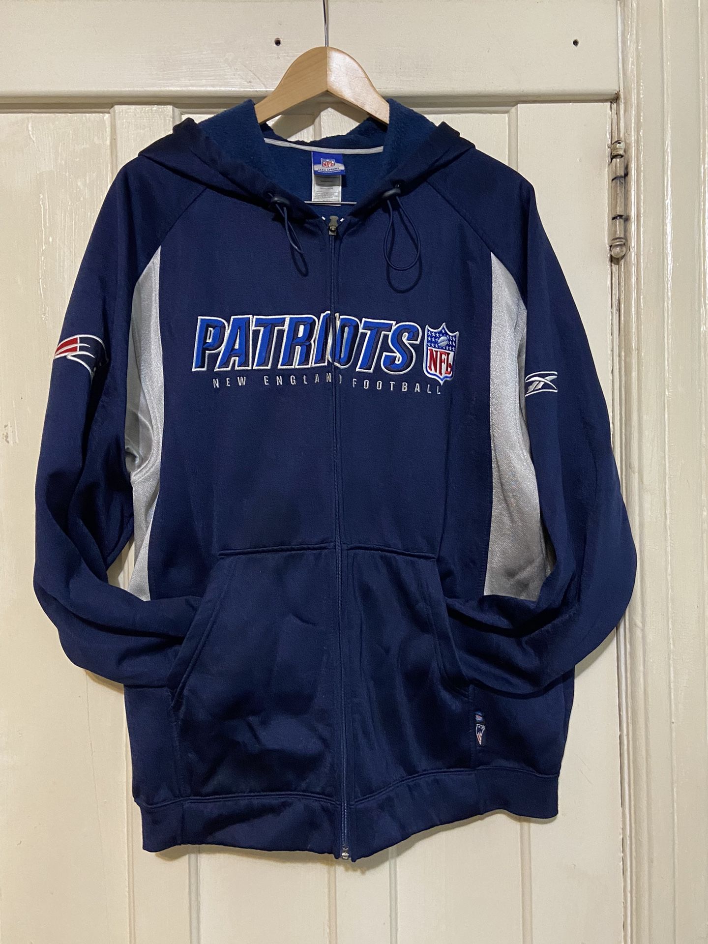 REEBOK NFL men’s New England Patriots Football Full Zip Hoodie M