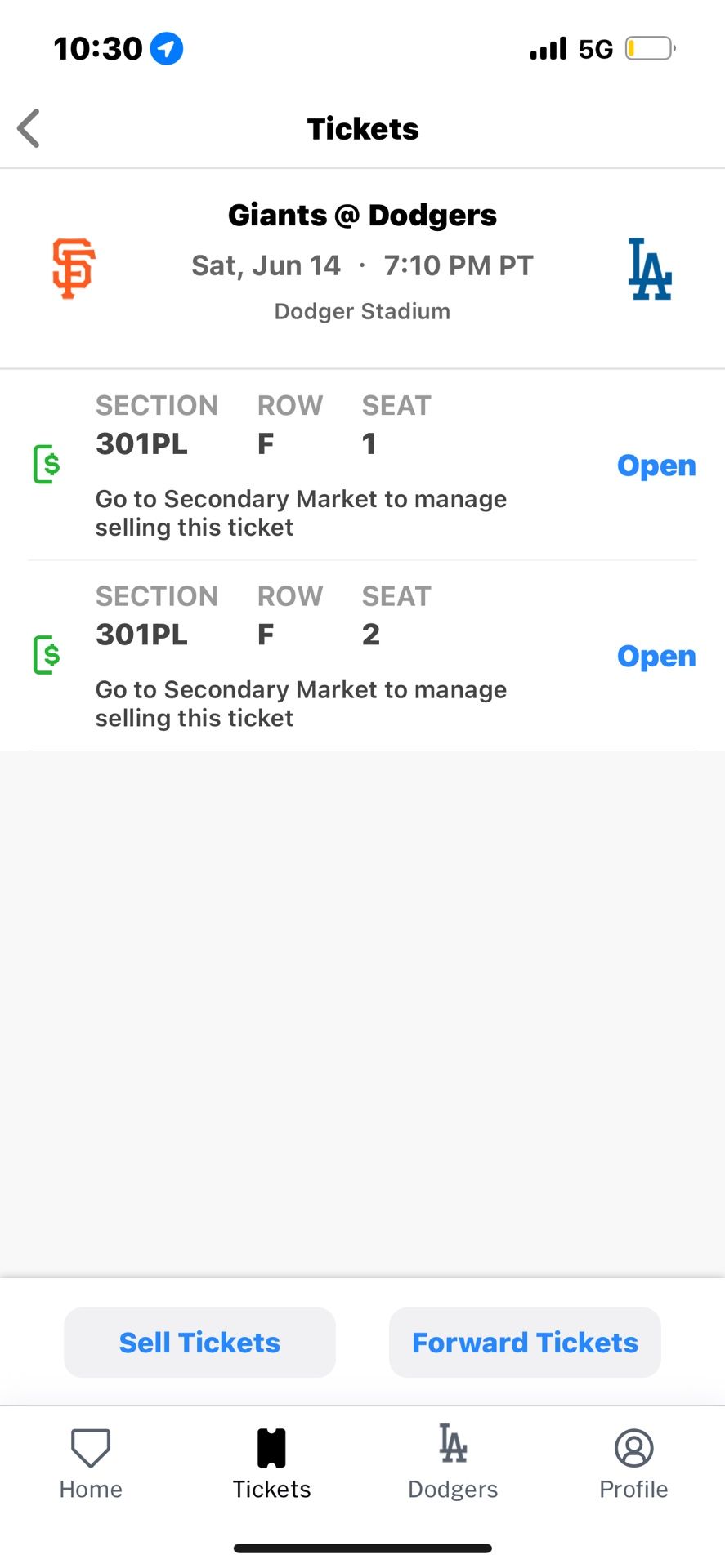 Dodger Game Tickets