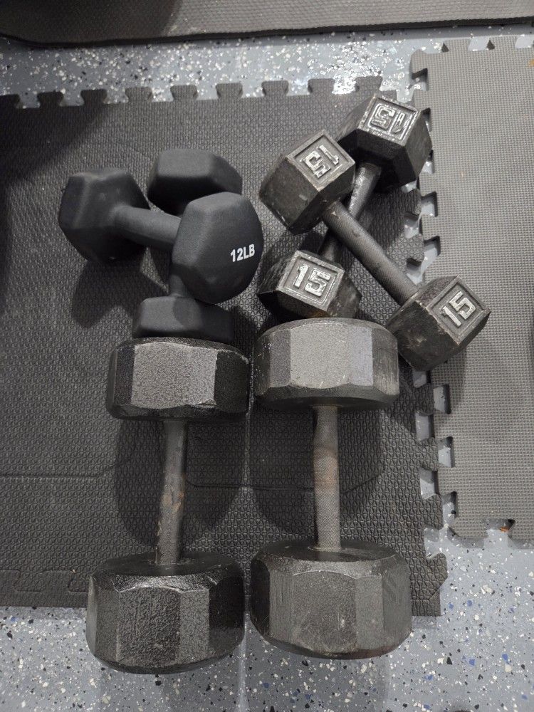 12 Pounds Dumbbells Set 15 Pounds Dumbbells Set 20 Pounds Dumbbells Set Weight Weightlift Excercise Workout Curl 