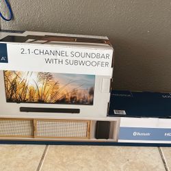 Black Insignia 2-1 Channel Soundbar With Subwoofer