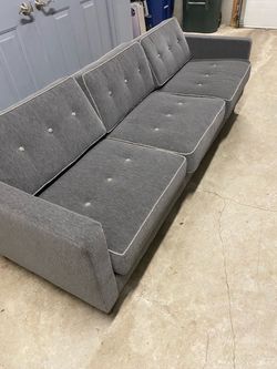 Bernhardt grey couch 87 x 31