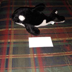 Sea World Shamu Orca Killer Whale Plush Stuffed Animal Toy 8' Black White Baby