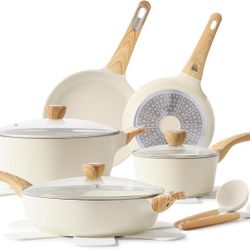 Ceramic Cookware Sets, Pots Pans Set Nonstick, 14-Piece Induction Cookware, Non-toxic Healthy