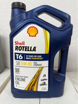 Shell Rotella T6 15W-40 Full Synthetic Heavy Duty Diesel Engine Oil 1 Gallon