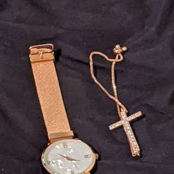 Rose Gold Two Piece Watch Set 