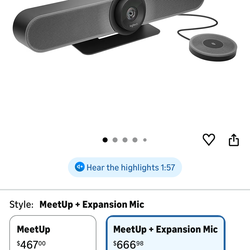 Logitech meet up camera for conference