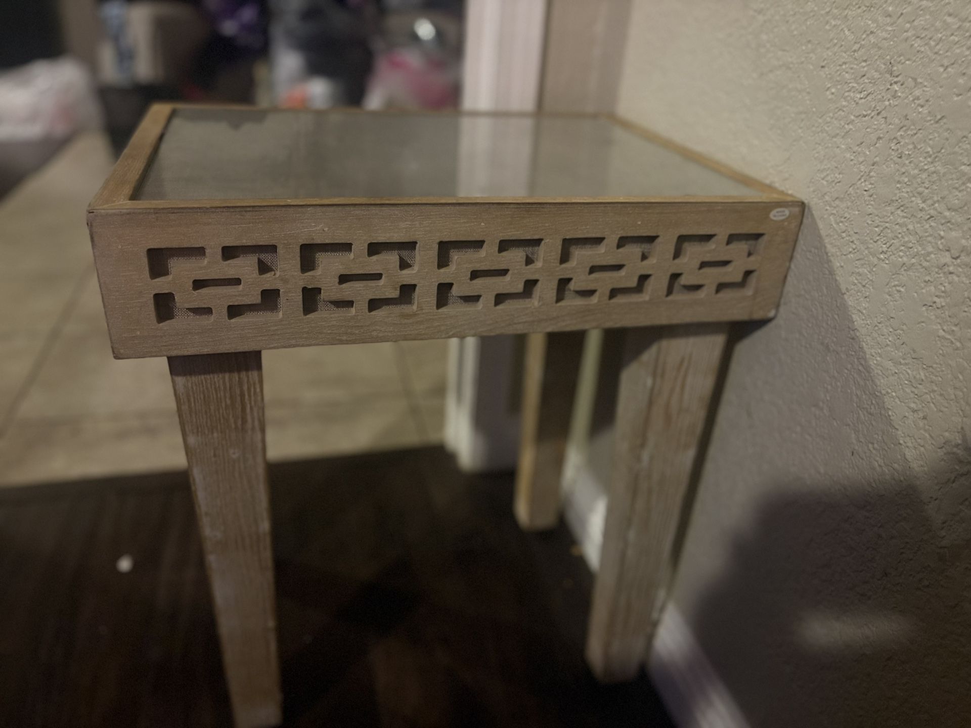 Two Mini Tables With Glass And One Coffee Table 