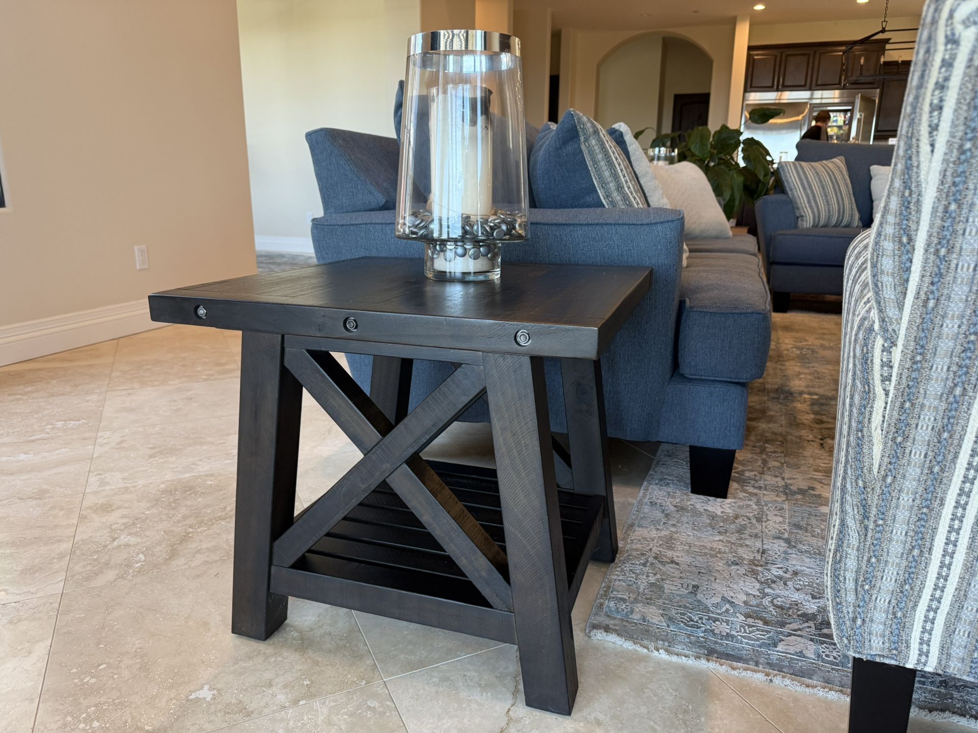 Two End Tables, Matching Coffee Table And Bench.