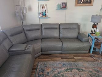 Leather sectional