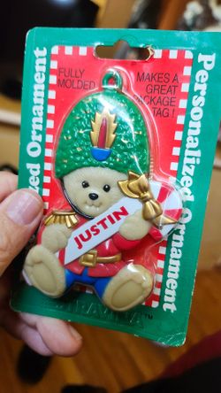 Vintage Name ornament Justin