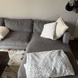 L-Shaped Gray Couch/Sectional