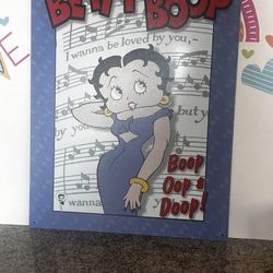 BETTY BOOP  ( BOOP OOP A DOOP!!) NOSTALGIC METAL HANGING - 12 1/2  x 14 
