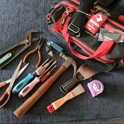 Husky Tool Bag /W Tools & Strap For Tool Bag