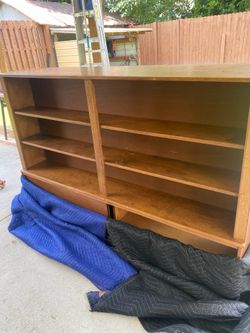 Solid wood , two sided, shelving.