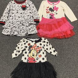 Bundle lot of 3 girls 24 month and 2T Minnie Mouse tutu dresses 