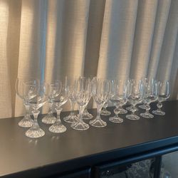 Vintage Mikasa Crystal Stemware Flutes 