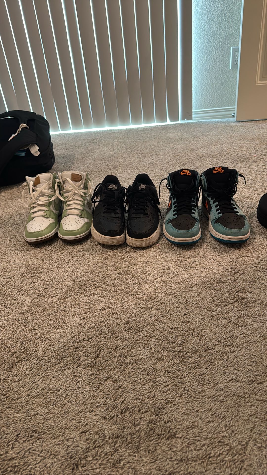Nike Air Force 1, Nike Air Zoom Jordan 1 High, And Nike Dunk High Retro