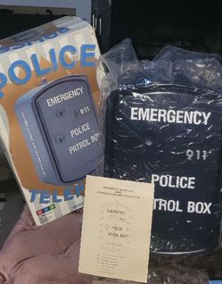 New Vintage Police Emergency Patrol Box 911 Starlight Randix Phone PB 104