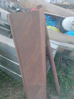 Heavy steel plate and pole