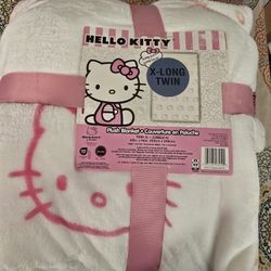 Brand New Hello Kitty X-Long Twin Plush Blanket