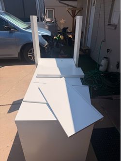 White desk small damage