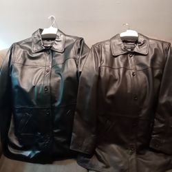Two New Women's Centigrade Leather Coats 1 Black 1 Brown $10.00 Each