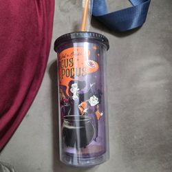 Disney Hocus Pocus Tumbler Cup With Straw New