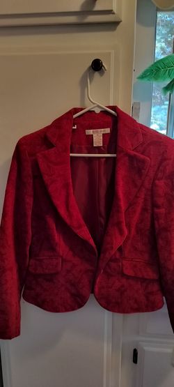 Red Brocade/Velvet type Blazer