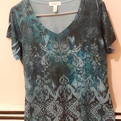 Embellished Teal Shirt