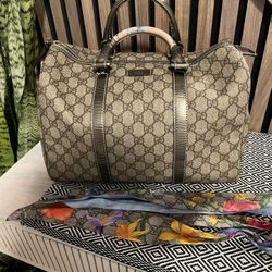 Gucci Joy Boston Bag GG Coated Canvas Medium