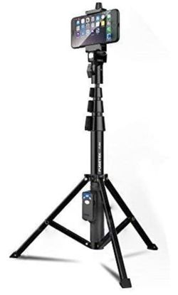 Selfie Stick & Tripod Fugetek, Integrated, Portable All-In-One Professional, Heavy Duty Aluminum, Lightweight, Bluetooth Remote For Apple & Android D