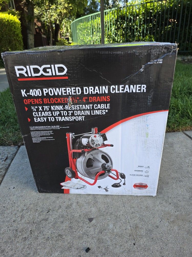RIDGID
K-400 Drain Cleaning Snake Auger Machine, C-45 IW 1/2 in. x 75 ft. Cable inside Drum plus 4-Piece Tool Set and Gloves