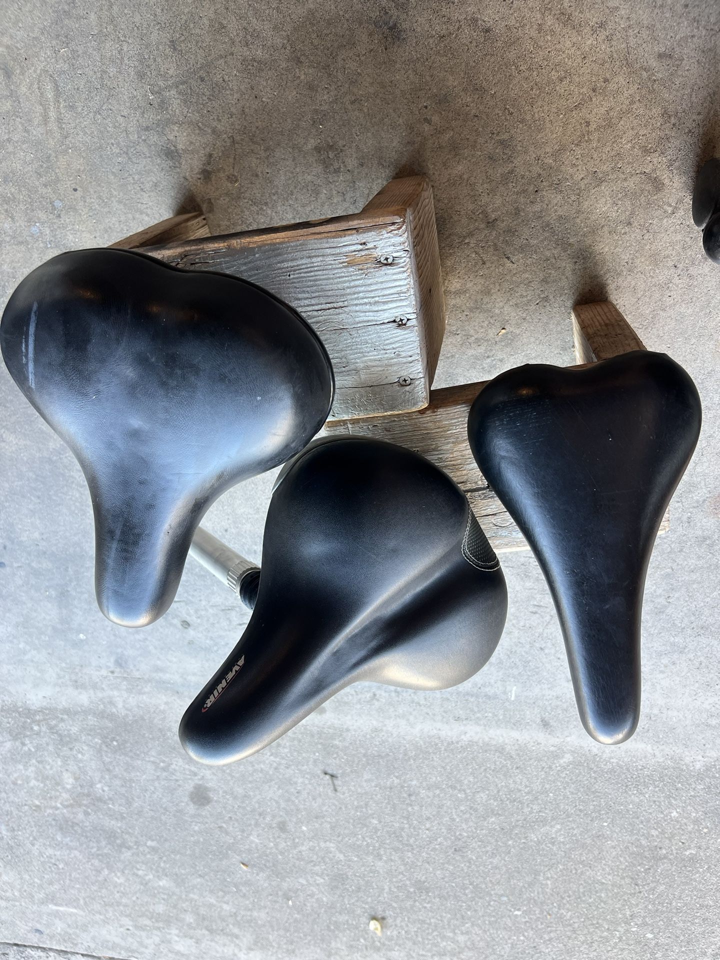 Three Vintage Bicycle Seats Near Mint.