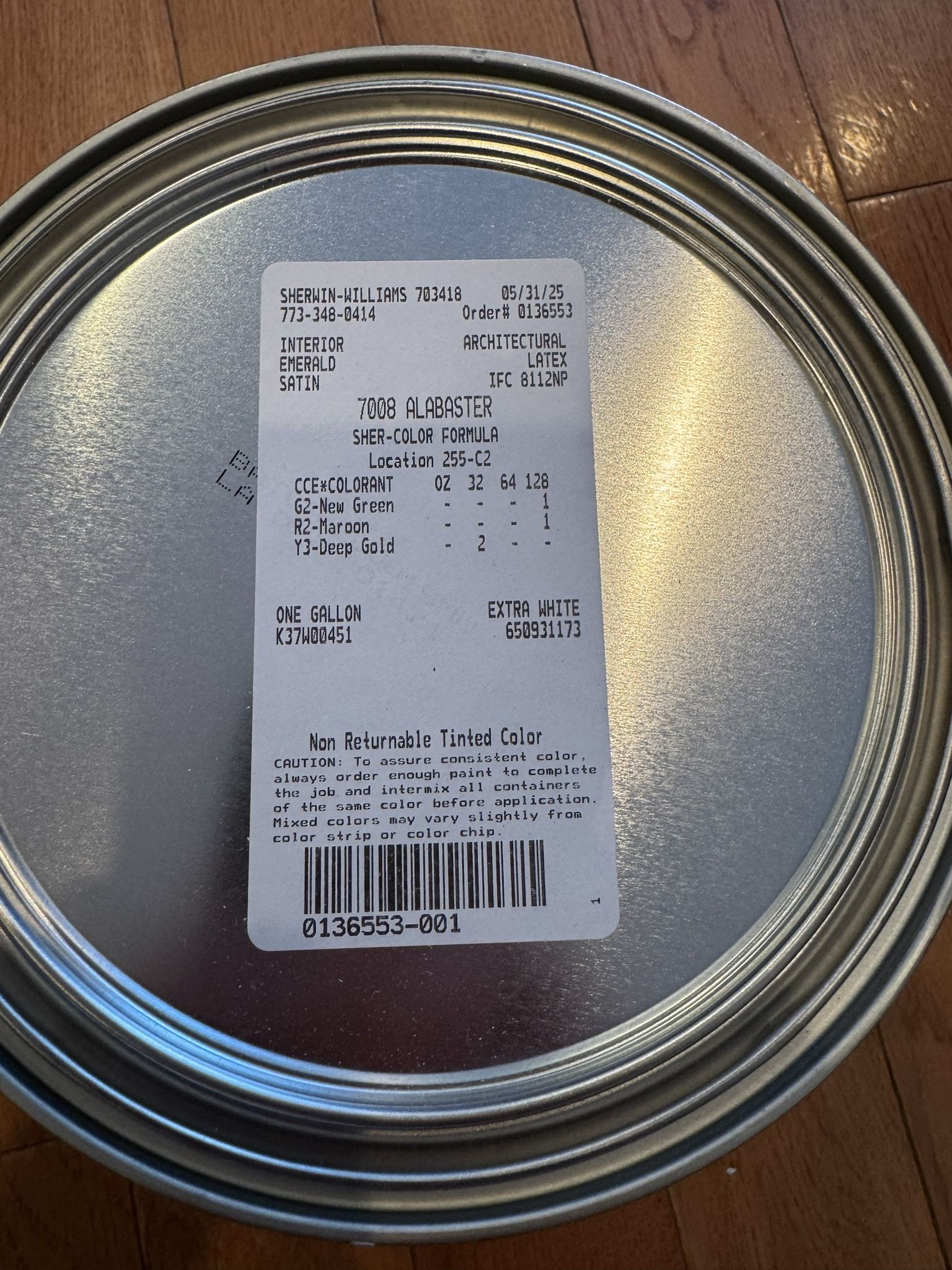 Unopened Sherwin Williams Alabaster Paint