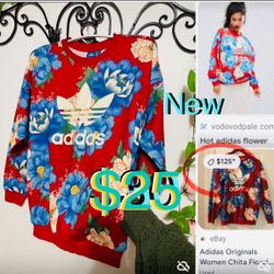 $25 Brand New Adidas Chita Floral Farm Rio Sweatshirt Size M