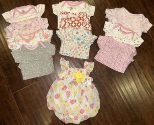 0-3 Month Baby Girls Summer Body Suit Bundle