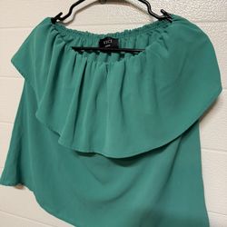 VICI Strapless Turquoise Green Blouse