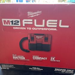 MILWAUKEE  M12 FUEL 1.6 GALLON  WET / VACUUM #0960-20  (( Tool Only ))
