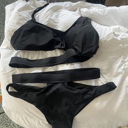 New Black Bikini Set Large Bathing Suit
