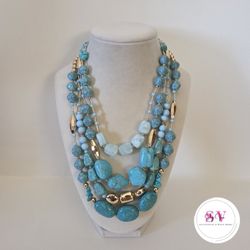 Turquoise And Gold Necklace 
