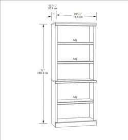 5-Shelf Tall Bookcase with Adjustable Shelves
