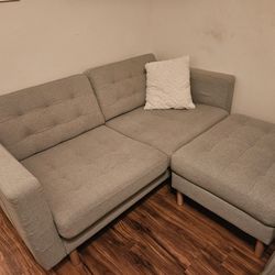 Comfy Loveseat Couch w/ Ottoman (+ Free Side Tables)
