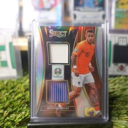 2020 Select UEFA Soccer - Memphis Depay - Netherlands - Patch Silver Prizm #DJMD Soccer Cards