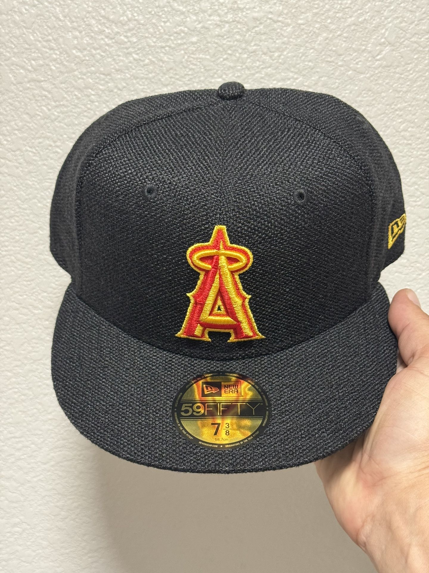 Los Angeles Angels 59Fifty ‘Black Hemp’ Fitted Hat Sz 7, 7 1/8, 7 1/4, 7 3/8